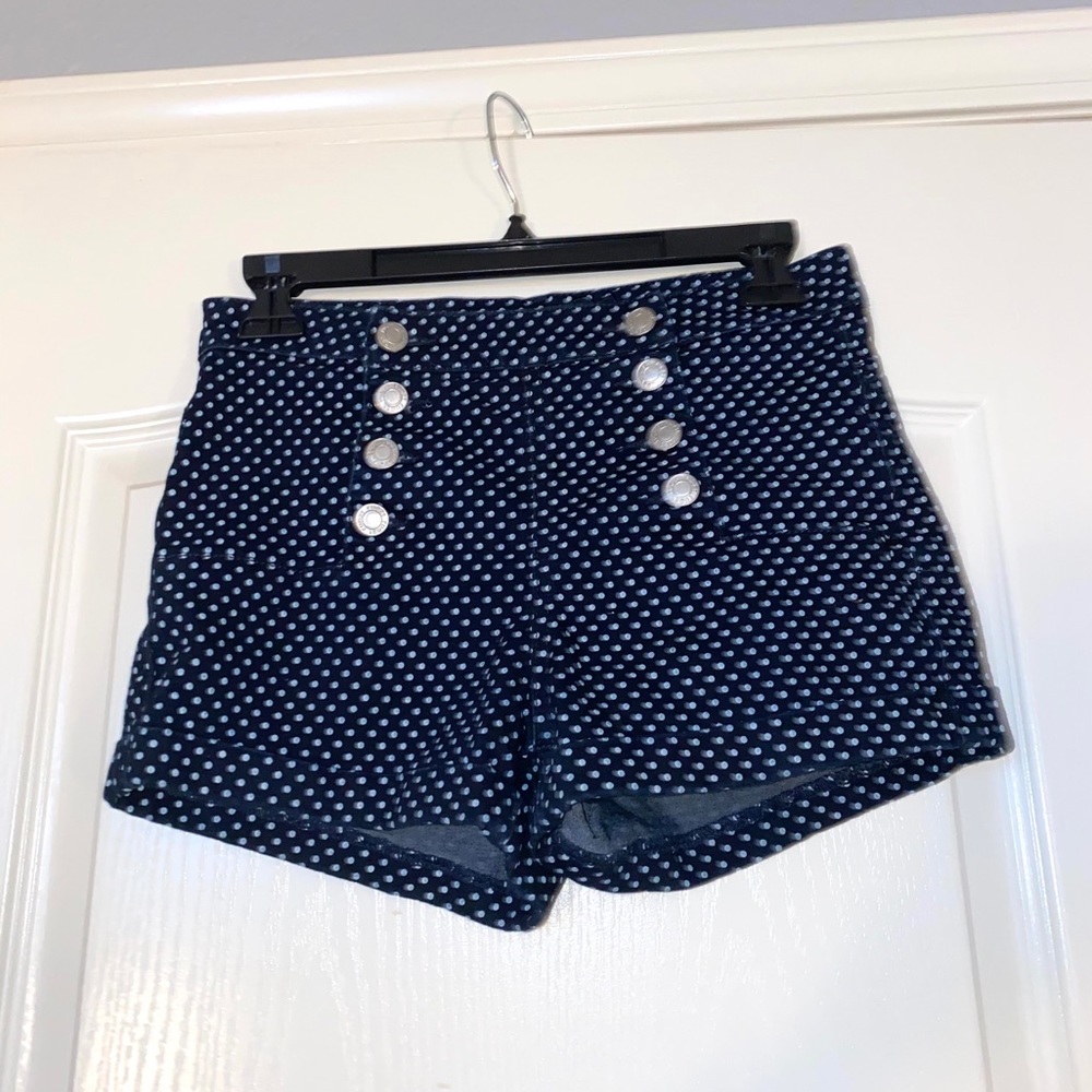 Polka dot high waisted shorts